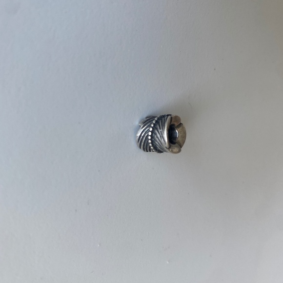 Pandora Retired 925 Rolled Feather Bead Charm - Picture 4 of 5